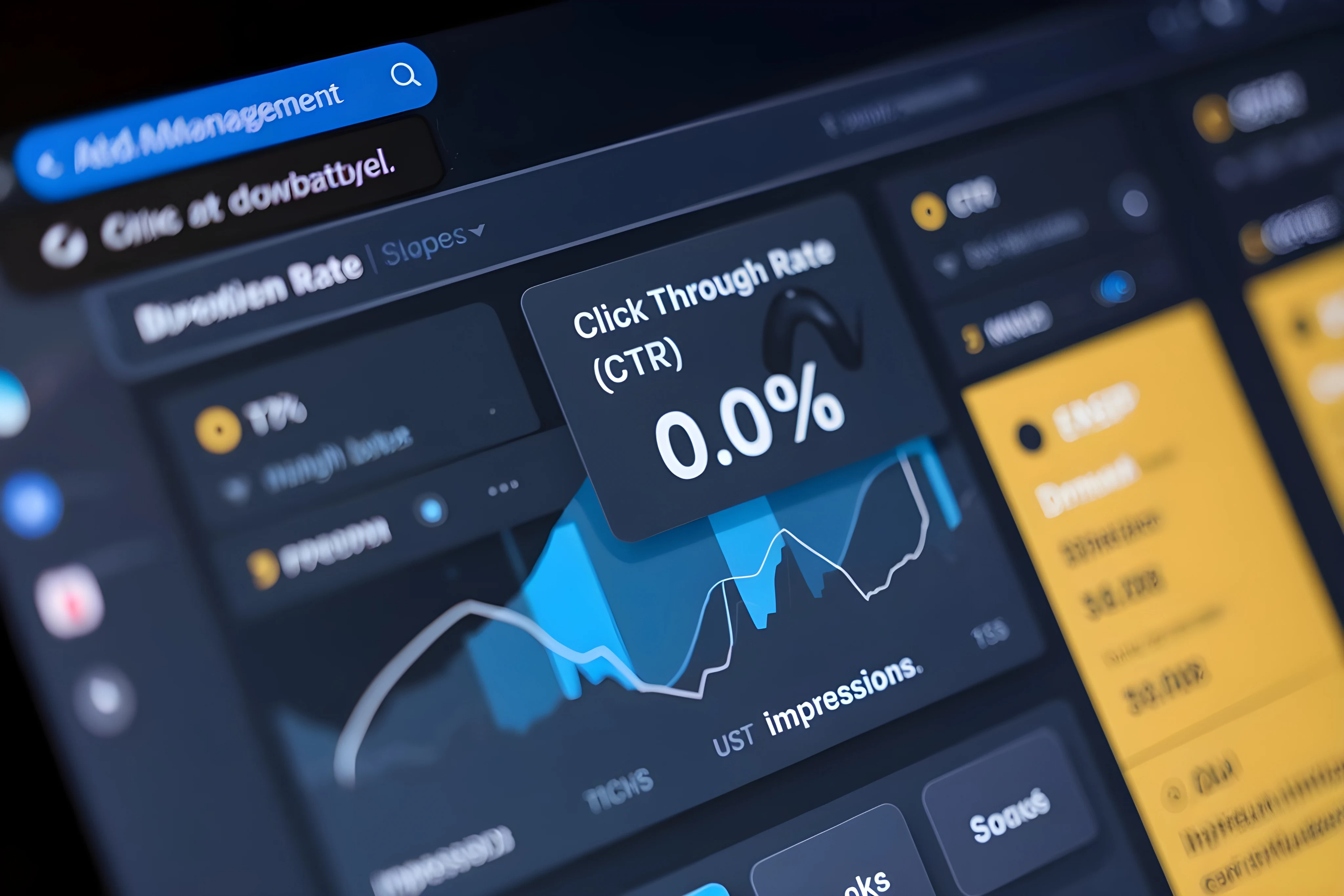 Analytics Dashboard showing CTR and Impressions